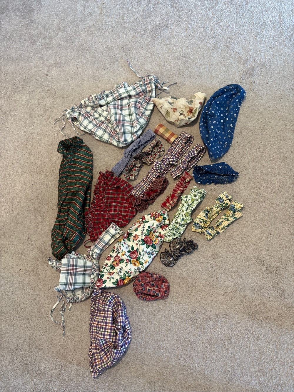 Vintage Longaberger Fabric Basket Liners Bundle (22 pc set)